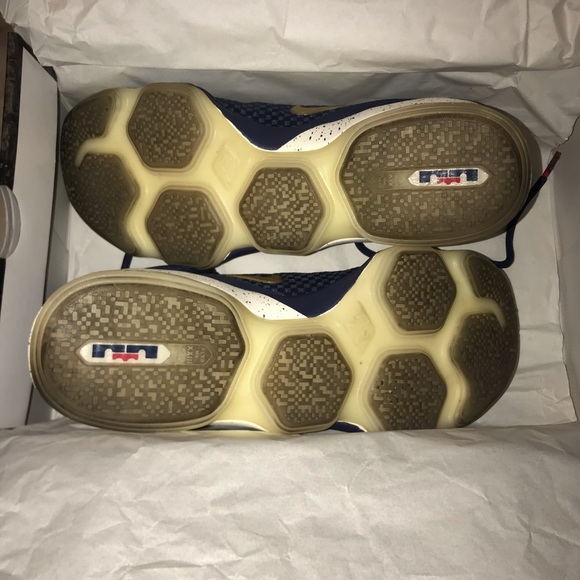 Nike Lebron 14 Low Midnight Navy/Metallic Gold "USA" Mens 11.5 Used - Picture 4 of 8